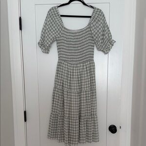 Carly Jean Los Angeles Gray Check Midi Dress
